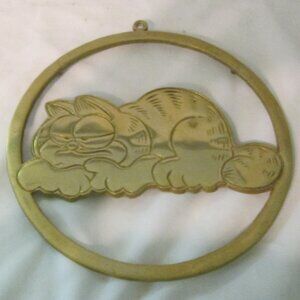 Rare Enesco Garfield Brass Trivet/Wall Art